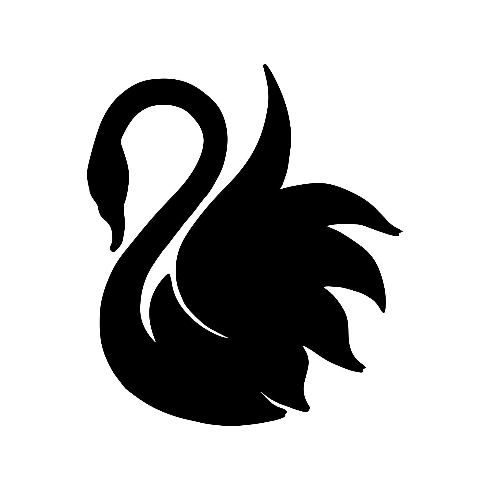 Swan Silhouette Decal Notebook Car Laptop 5.5'' (Black)
