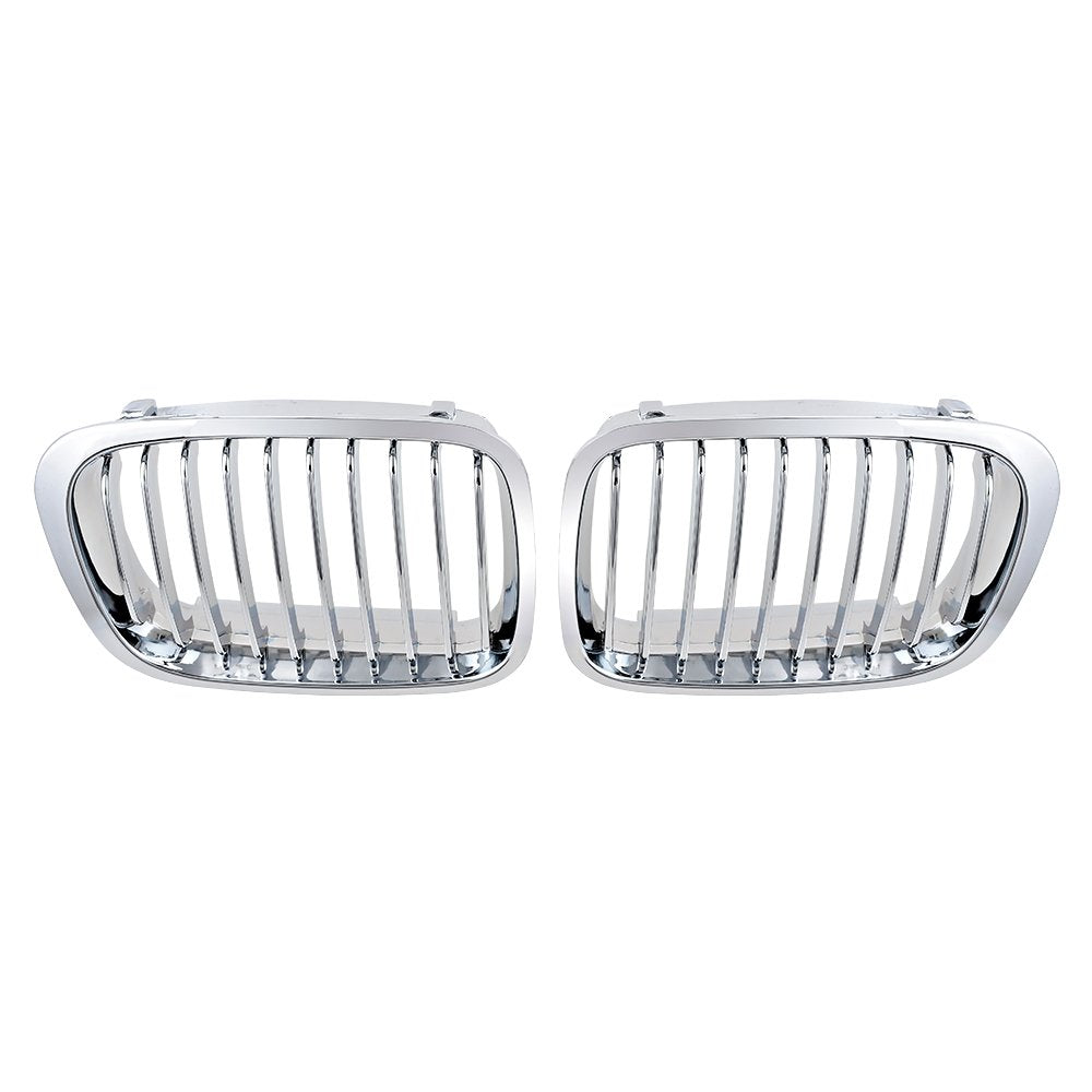 Anzio Front Hood Kidney Lh Rh Grill Grille Replacement Oem For 1998-2001 Bmw E46 4 Door Sedan 320I 323I 325I 328I 330I - Chrome