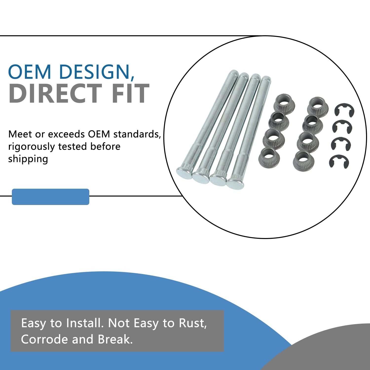 Door Hinge Pin And Bushing Kits Compatible With 1994-2004 Chevy S10 Gmc Blazer Gmc S15 Pickup Sonoma Jimmy Oldsmobile Bravada 4