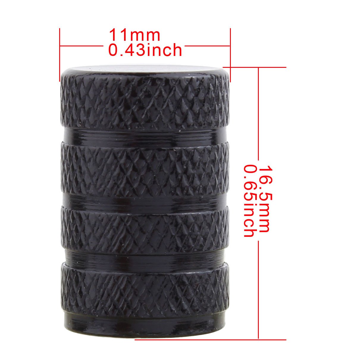 Tomall Black Round Style Tire Valve Stem Caps For Off-Road Suv Dust Cover