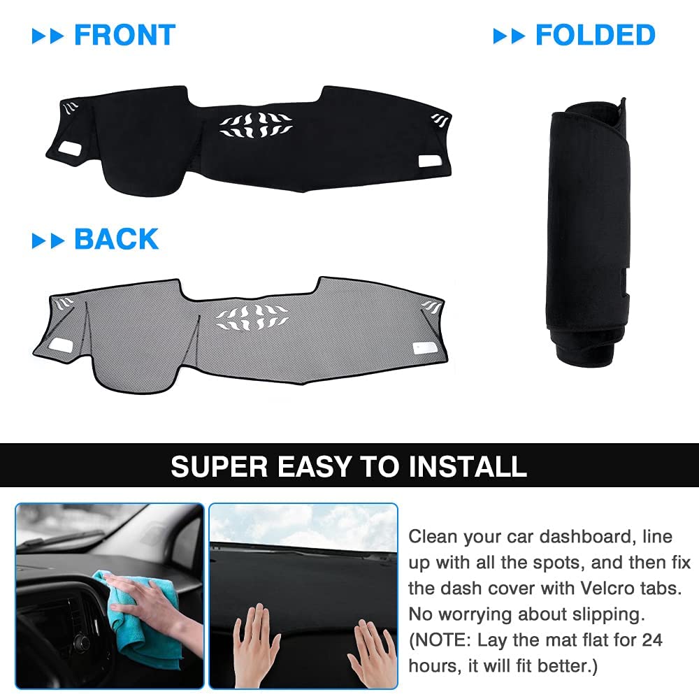 Autorder Dashboard Cover Mat For Kia K5 2021 2022 2023 2024 Accessories Dash Cover Flannel Dash Mat Sunshade Glare Uv Rays Prote