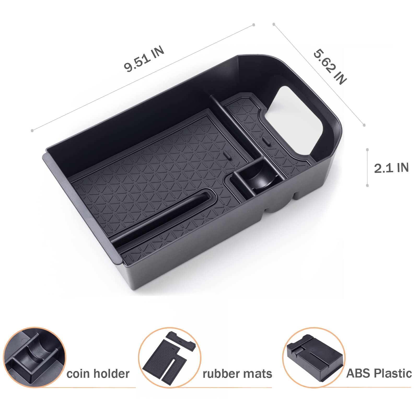 Topinstall Center Console Tray Compatible With Toyota Rav4 2019-2024 Accessories, Armrest Box Organizer Insert Abs Plastic Storage Box