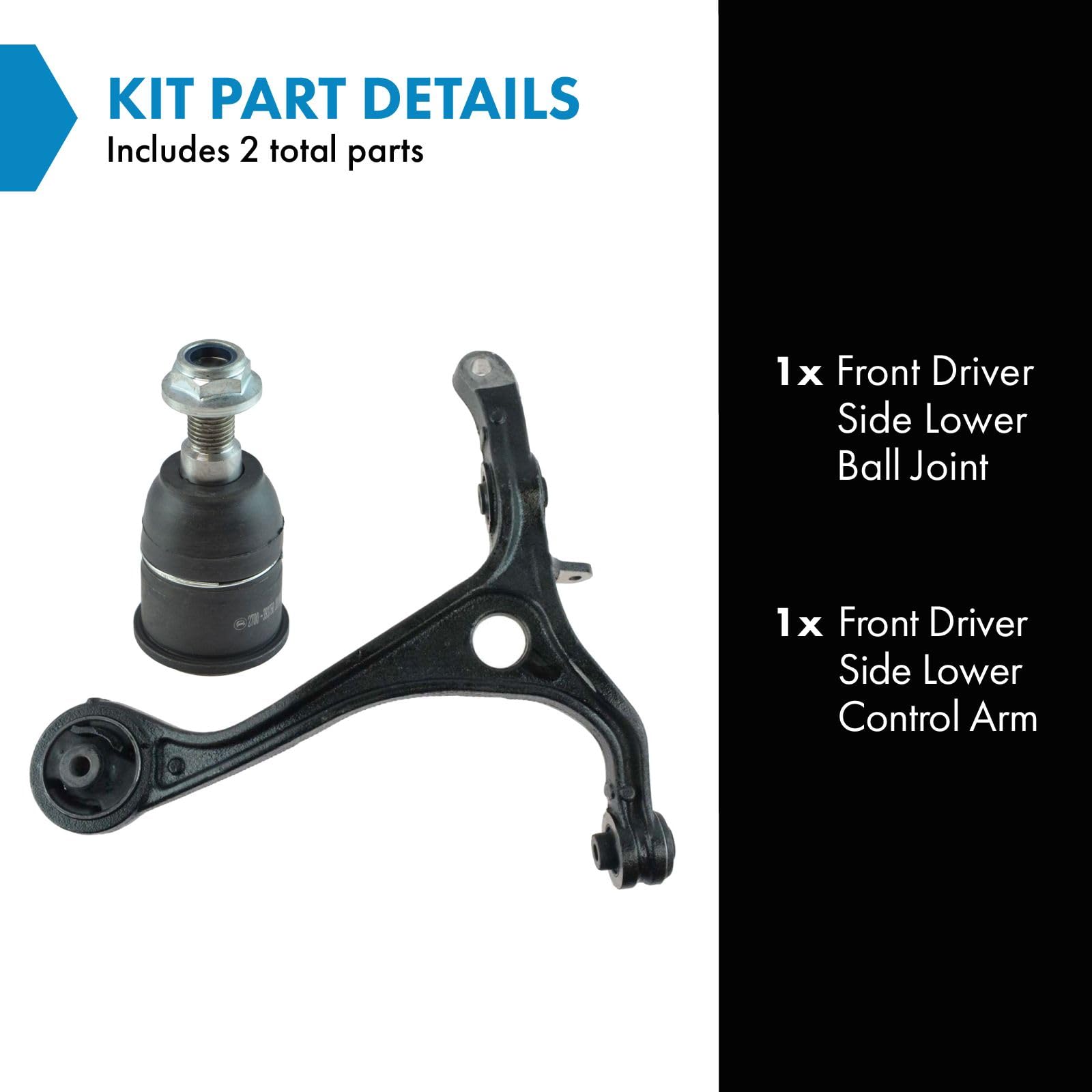 Trq Front Left Lower Control Arm With Ball Joint Set Drivers Side Compatible With 2004-2006 Acura Tl
