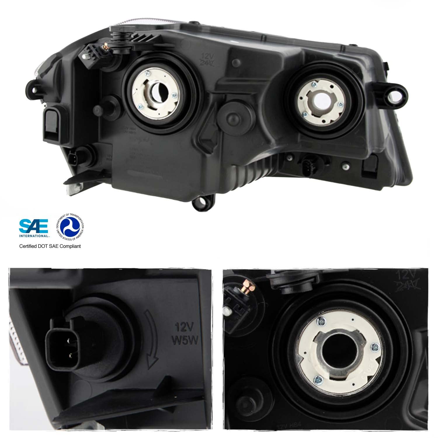 Akkon - For Dodge Avenger Oe Replacement Chrome Bezel Headlights Driver/Passenger Head Lamps Pair New