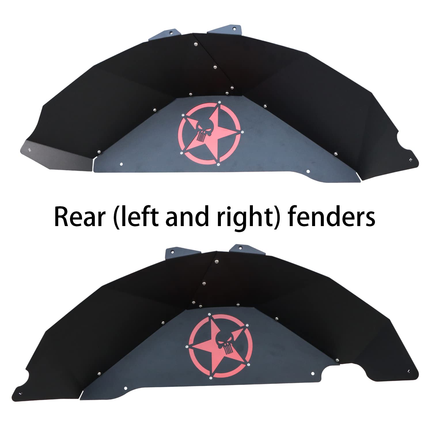 TIOYAR Wrangler Inner Fender Liners Kit for 2007-2018 Jeep Wrangler JK/JKU, Alloy Steel, Black, Model JK-QHNC03-A
