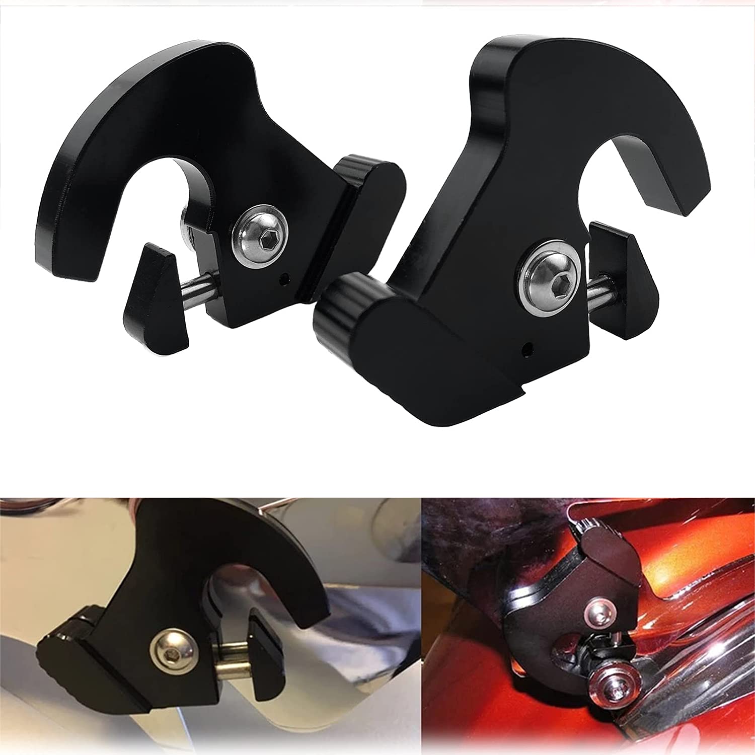 Motorcycle Detachable Rotary Mounting Sissy Bar Latch Clips Kit Compatible with Harley Davidson Touring Softail Dyna Sportster R