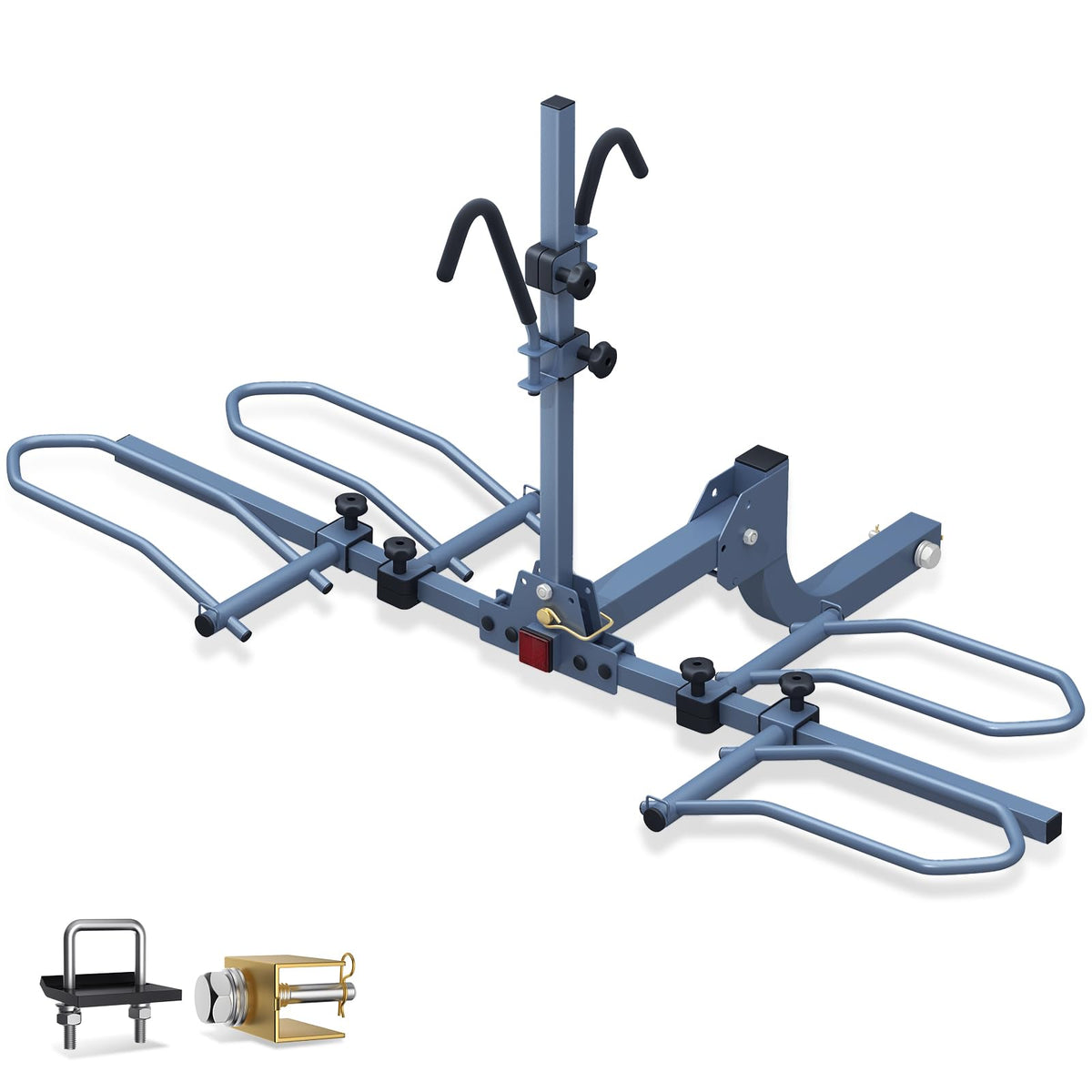 AKHAL-TEKE Bike Hitch Rack, Wobble Free Smart Tilting Bike Rack, Foldable 2-Bike Rack for Standard, Fat Tire and E-Bike, 2-Bike 