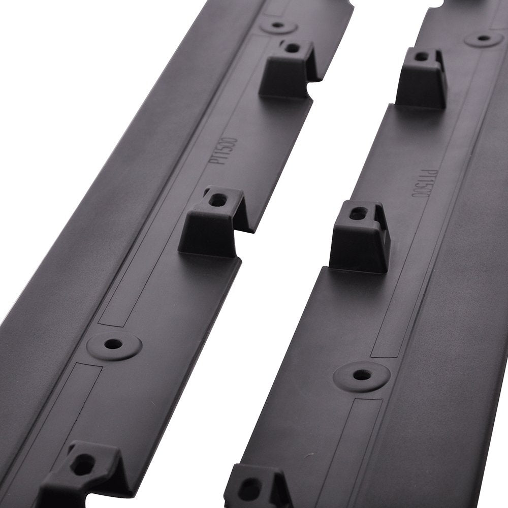 IKON MOTORSPORTS Side Skirts Extension for 2010-2014 Ford Mustang V6/V8, Unpainted Black Polypropylene Rocker Panel Spoiler