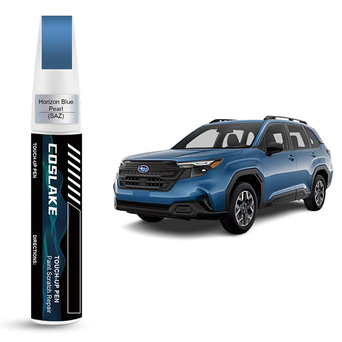 COSLAKE Car Touch Up Paint(Horizon Blue Pearl(SAZ)) for SUBARU, Car Paint Scratch Repair Kit, Quick & Easy Solution to Repair, 2