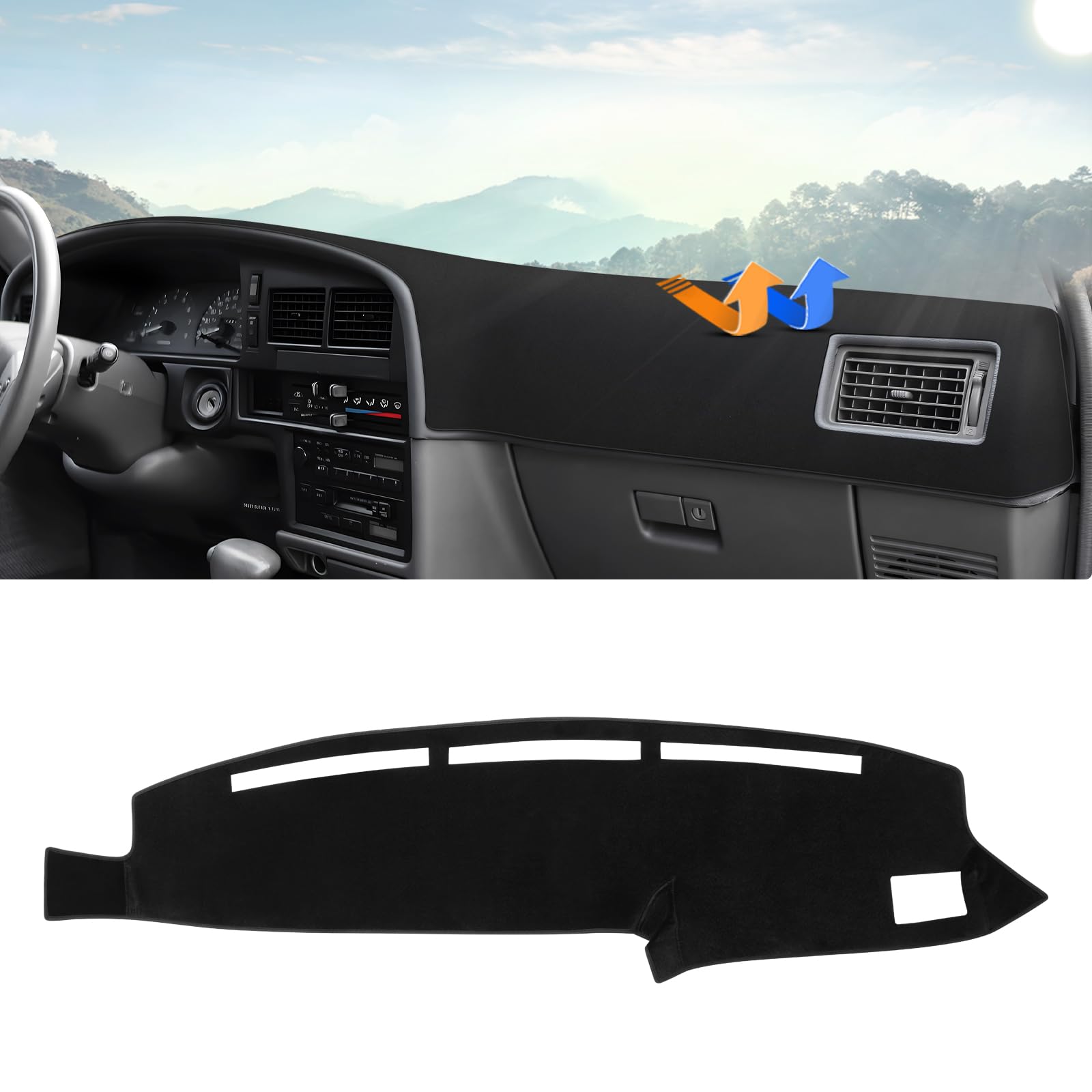 Autorder Dashboard Cover Mat For 1990-1995 Toyota 4Runner Pickup Truck Accessories Dash Cover Upgrade Velvet Dash Mat Sunshade G