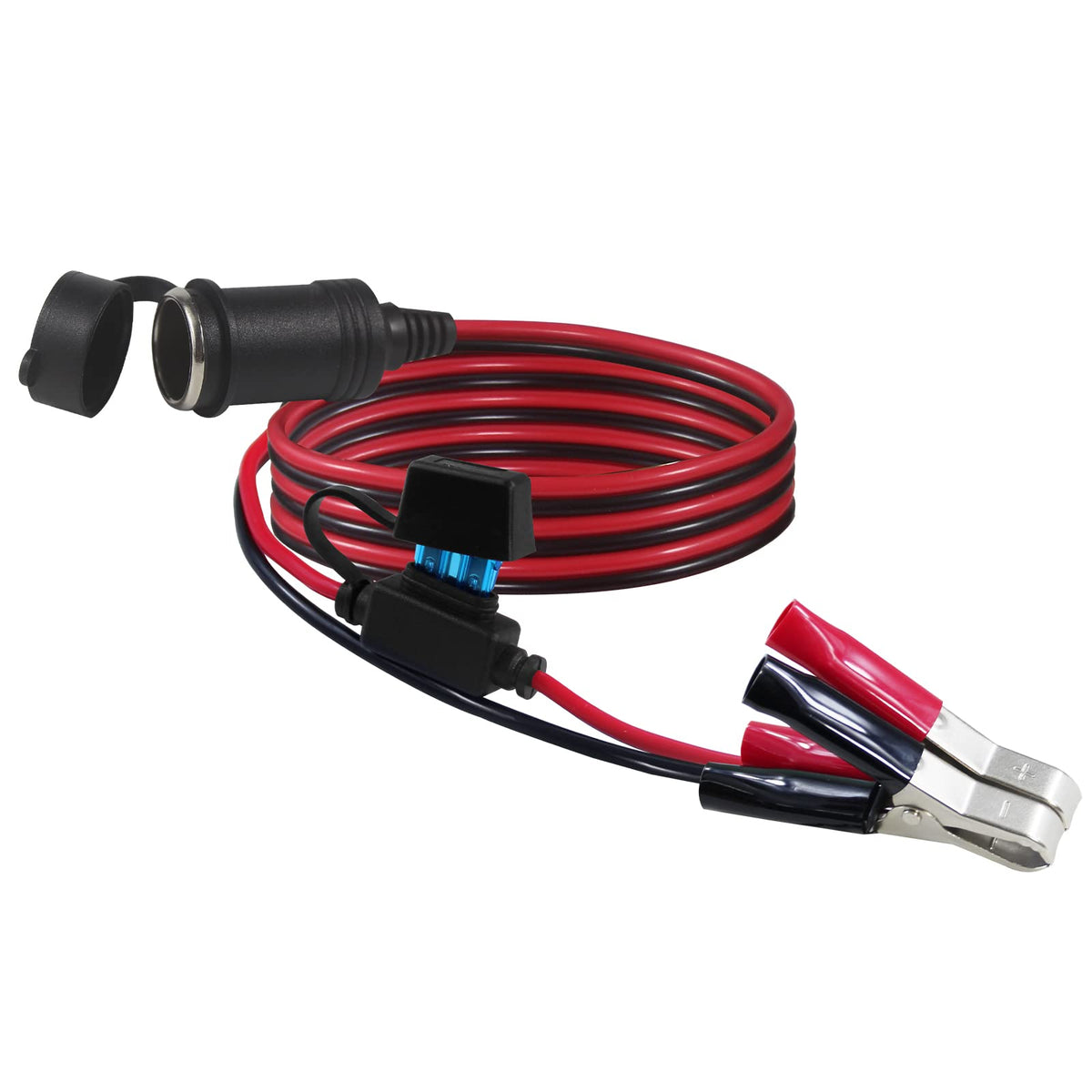 Cigarette Lighter Socket With Battery Alligator Clip - 3Ft 12V Car Cigarette Female Socket To Alligator Clamp Battery Charger Ex