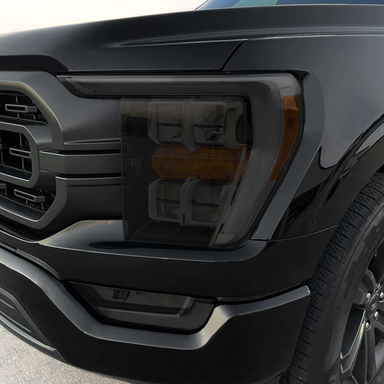 Slickmod Precut Vinyl Smoke Tint For 2021-2023 Ford F150 Headlight (20% Dark Smoke, 1. Headlight)
