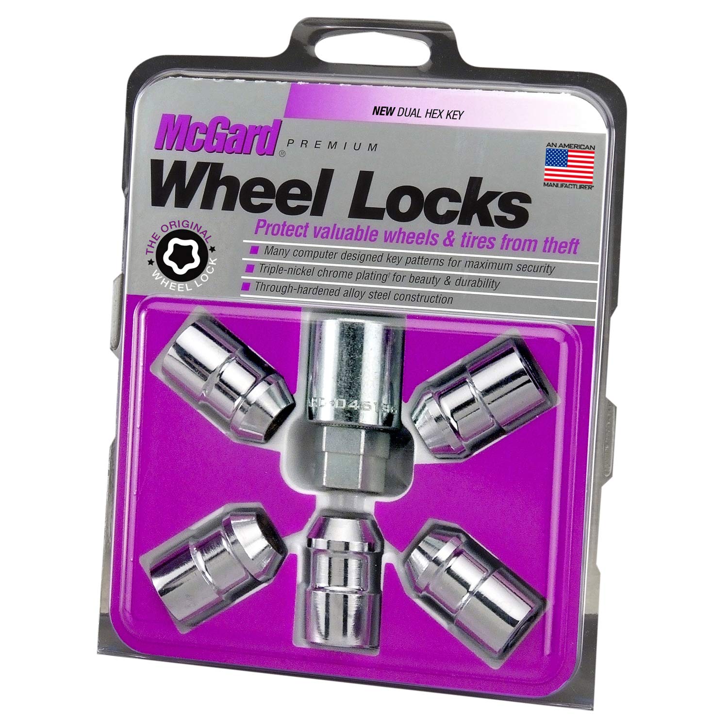 Mcgard 24538 Chrome Cone Seat Wheel Lock (1/2-20 Thread Size) - Set Of 5