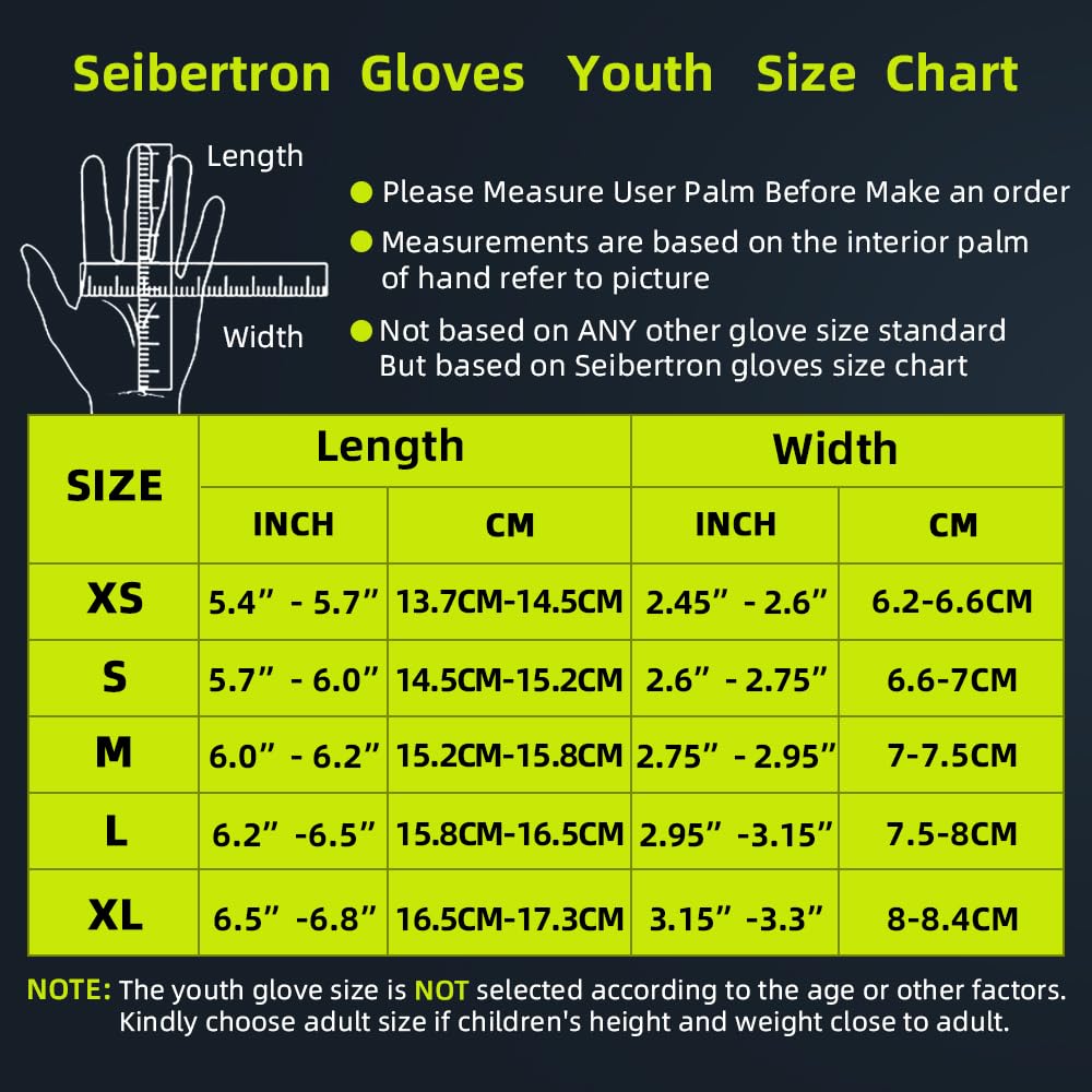Seibertron Youth Dirtpaw Unisex Mx Atv Mtb Racing Gloves - Full Finger Touchscreen Glove For Bicycle Cycling Mountain Biking Motorcycle And Motocross Red M
