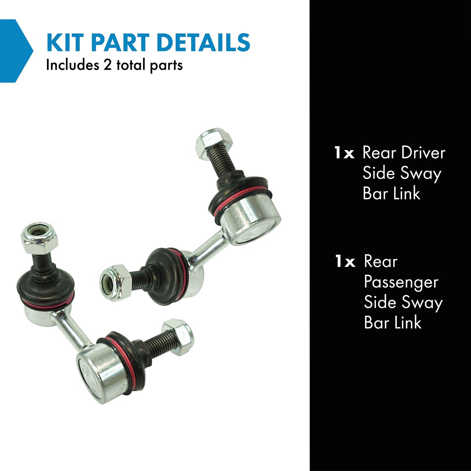 Trq Rear Sway Bar Stabilizer Link Set Compatible With 2003-2006 Mitsubishi Outlander