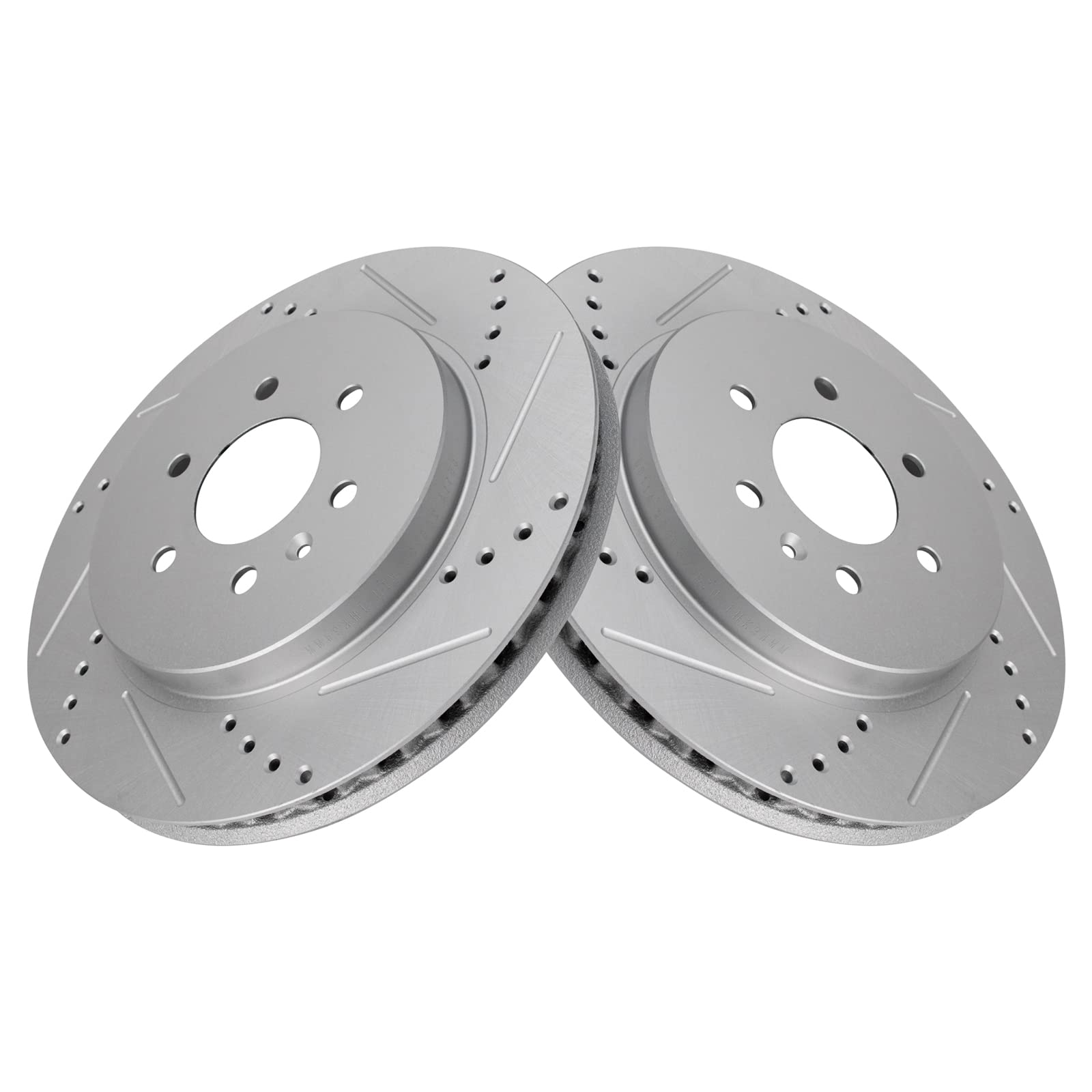Trq Rear Performance Brake Rotors Set Premium G-Coated Cross Drilled & Slotted Compatible With 2004-2009 Cadillac Srx
