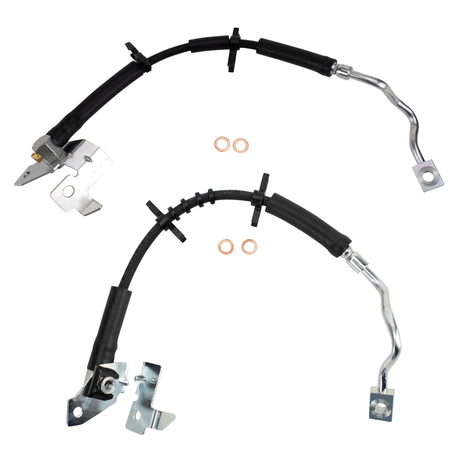 Trq Front Brake Hose Set Compatible With 2005-2008 Ford F-150 2006-2008 Lincoln Mark Lt