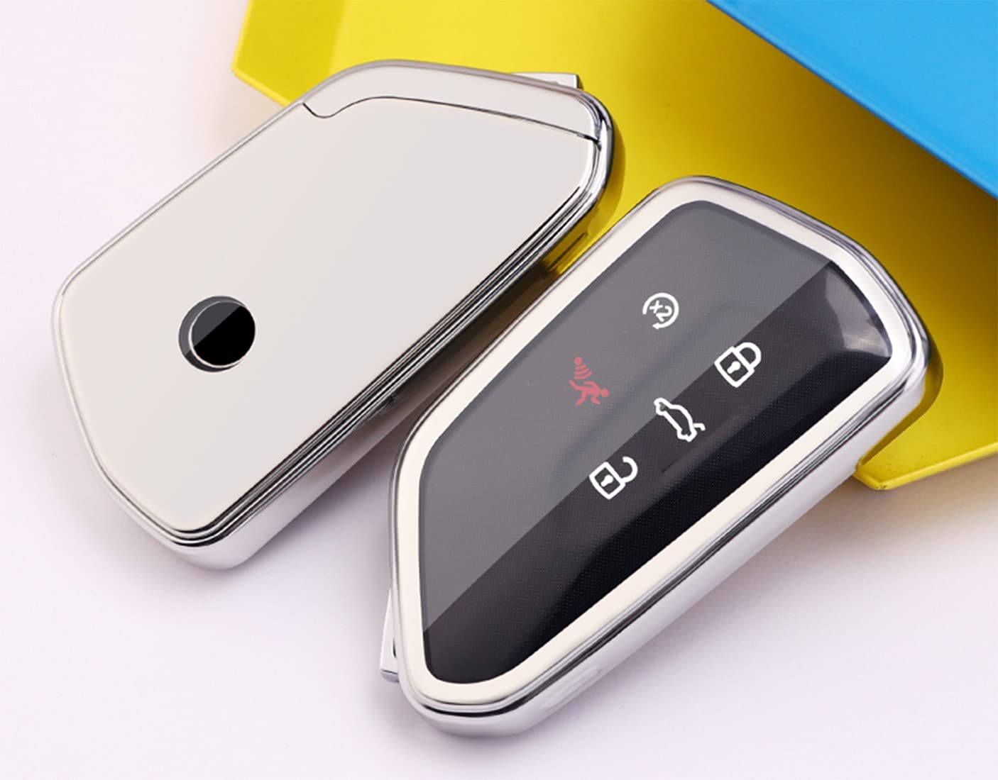 Key Fob Cover Fit For Volkswagen Vw Mk8 Golf/Gti Skoda Octavia Soft Tpu Remote Holder Skin Protector Jacket Keyless Entry Sleeve Accessories (Silver)