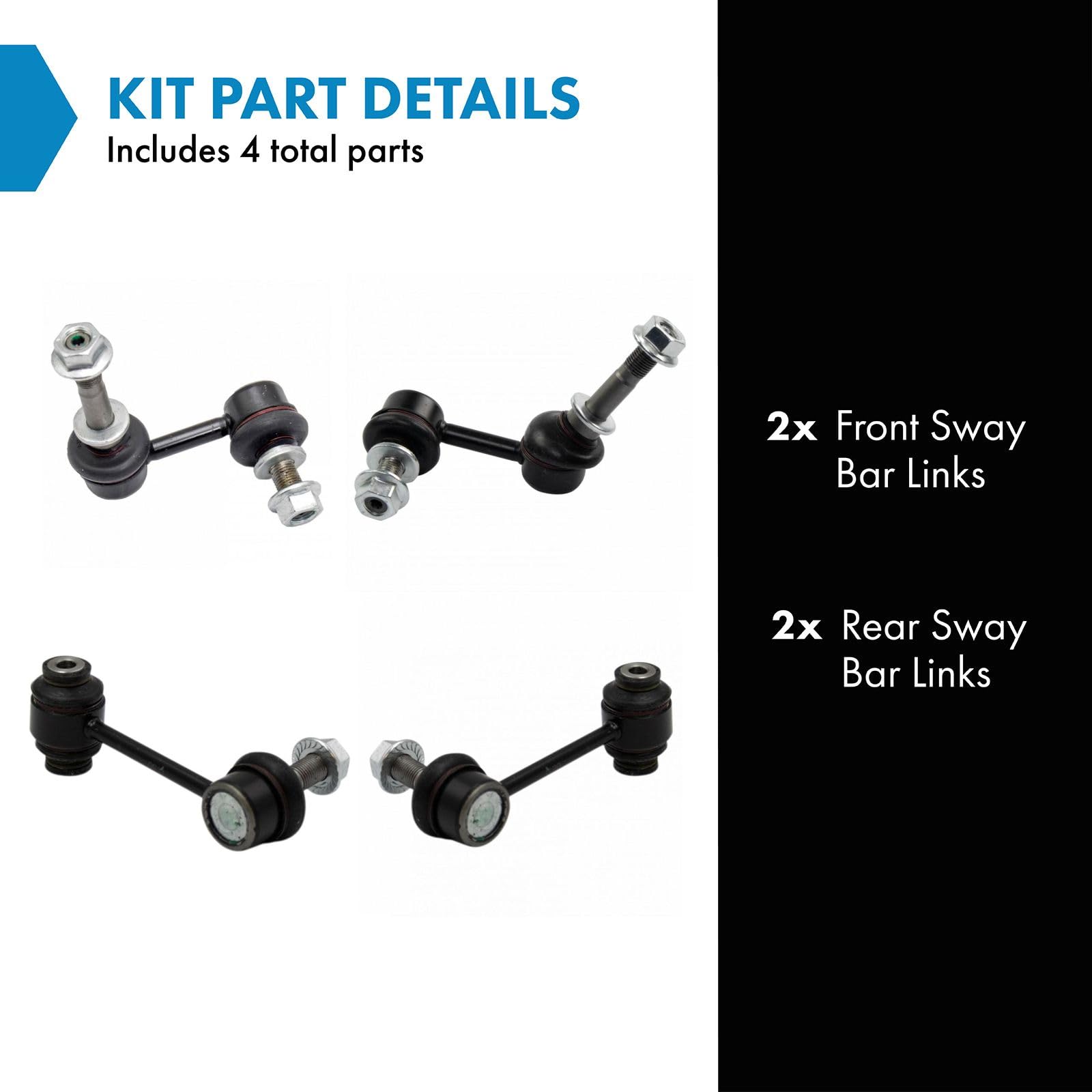 Trq Front & Rear Sway Bar Stabilizer Link Set Compatible With 2008-2014 Lexus Is F 2006-2008 Is250 Is350