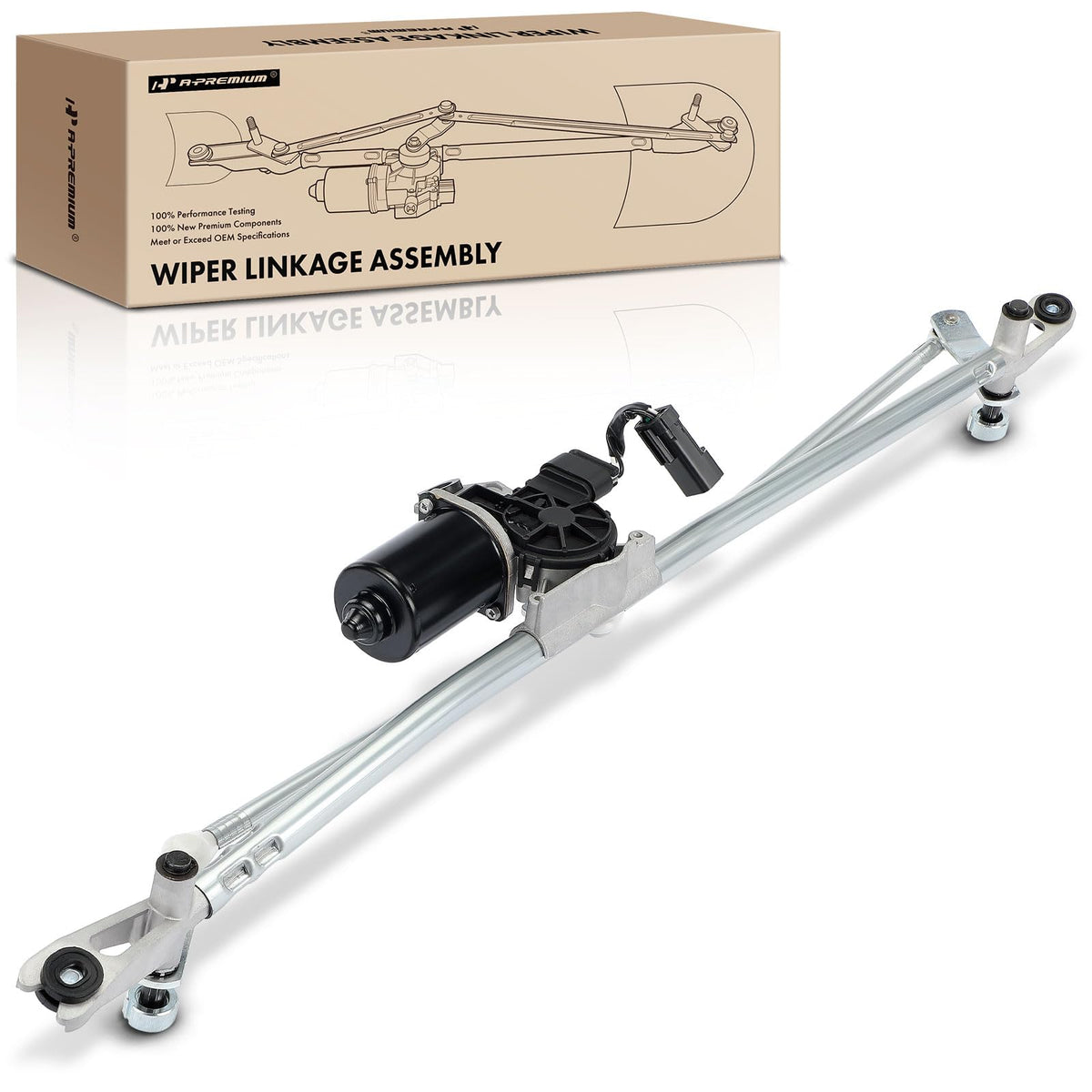 A-Premium Front Windshield Wiper Motor and Linkage Assembly Compatible with Dodge Vehicles - Ram 1500 2005-2008, Ram 2500 2005-2