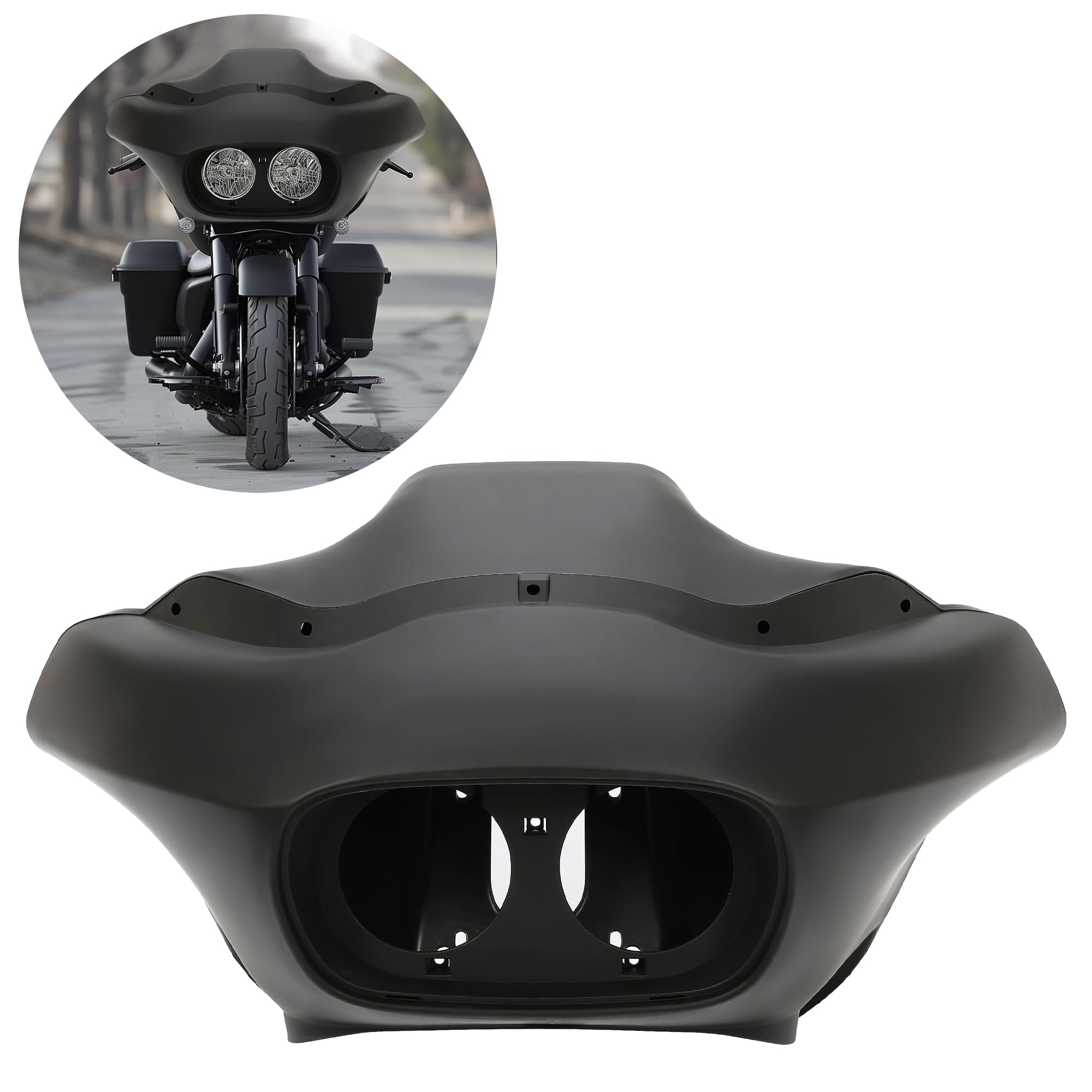 HECASA Batwing Front Inner & Outer Fairing Compatible with 1998-2013 Harley-Davidson Road Glide Motorcycle Headlight Headlamp Fa