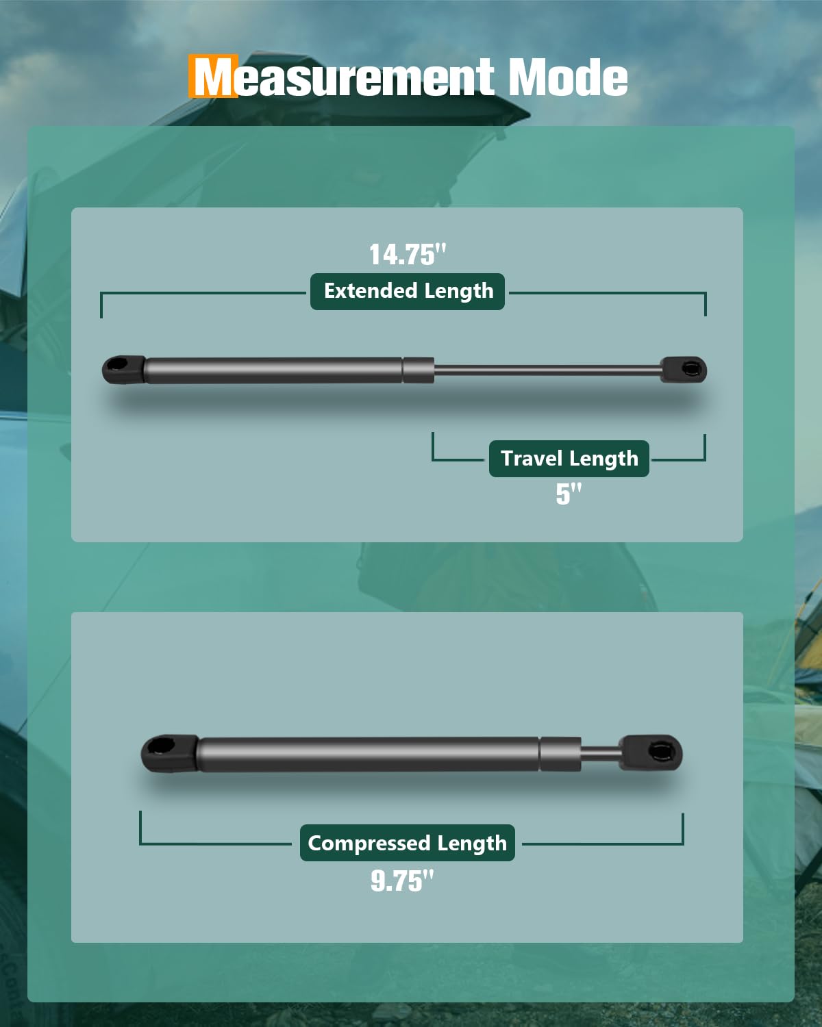 Scitoo 6288 14.75Inch Lift Supports Fit For Hummer H3 2006-2010 Front Left And Right Hood Shock Struts 2Pcs