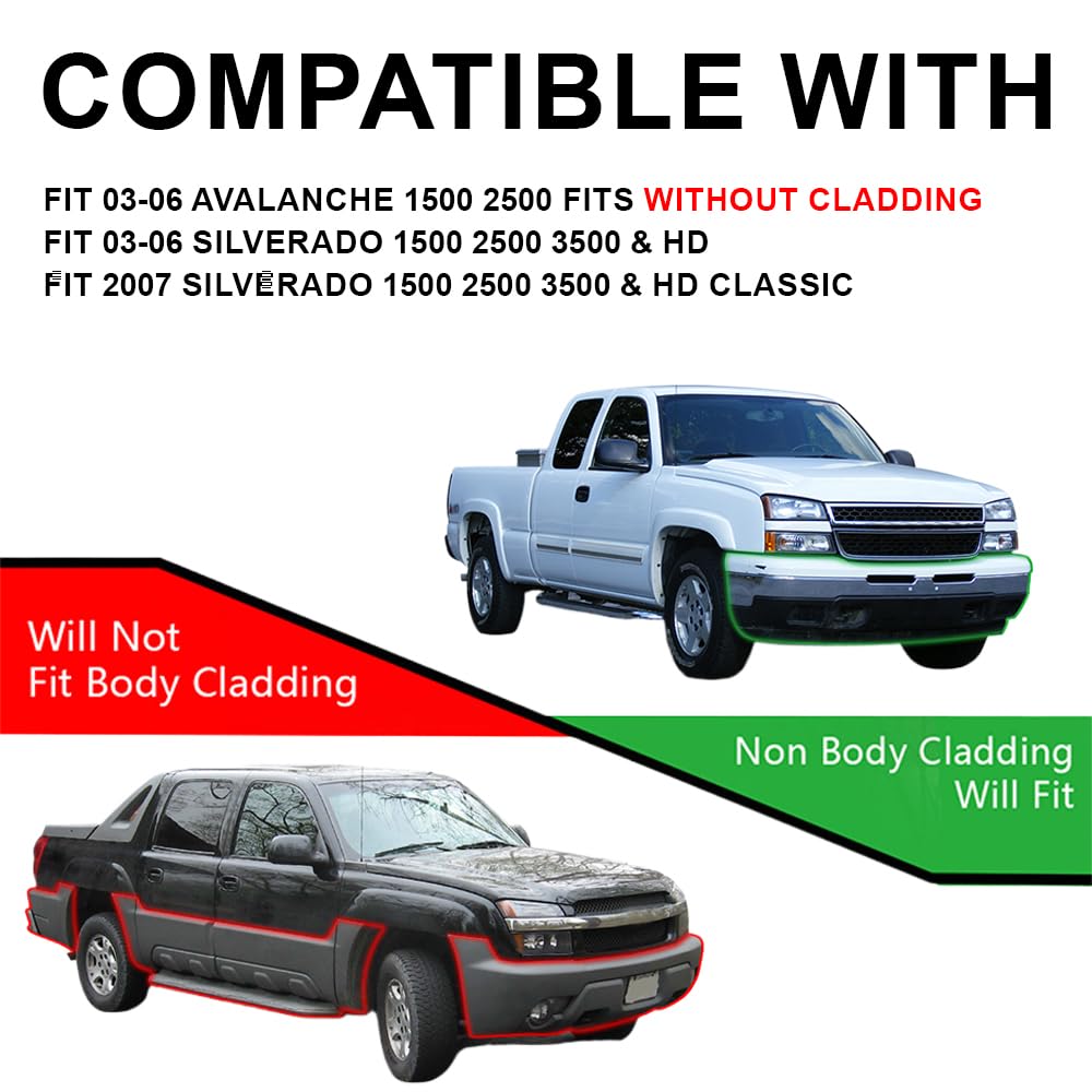 G-Plus Led Drl Headlights, Compatible With Chevy Avalanche 1500 2500 2003 2004 2005 2006 Bumper Headlamp Clear Lens Black Housin