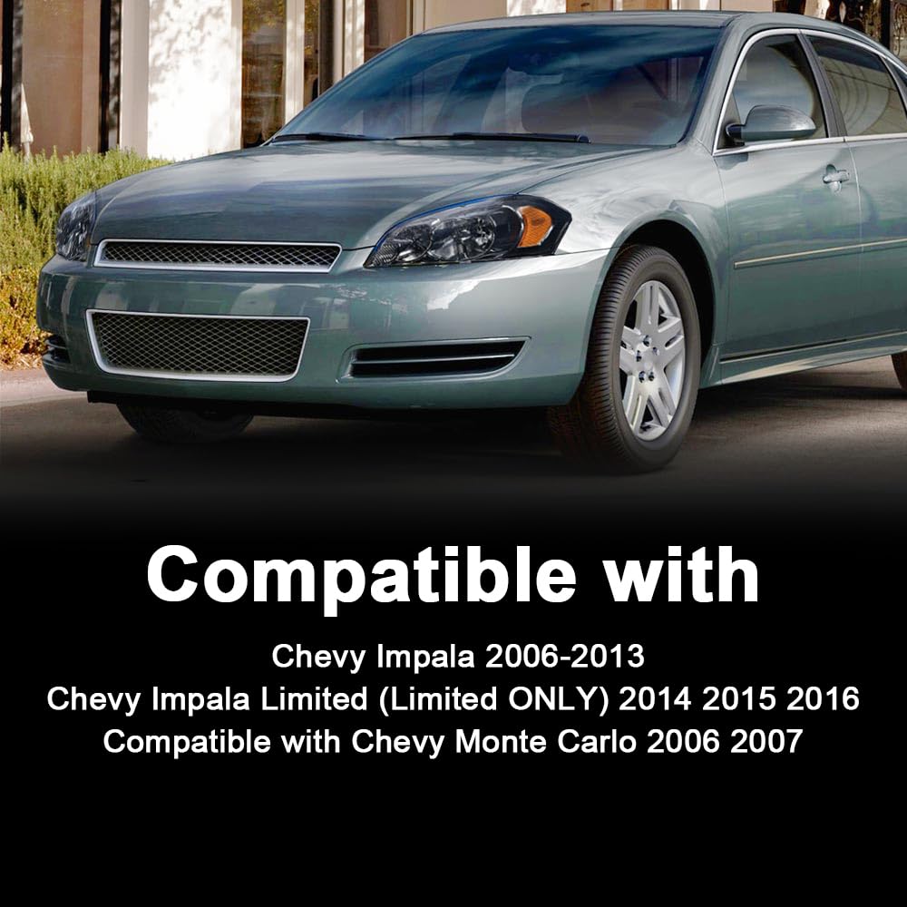 Cheda Headlights Assembly, Compatible With 2006-2016 Chevy Impala 2006-2007 Chevy Monte Carlo Chrome Housing Amber Corner Headli