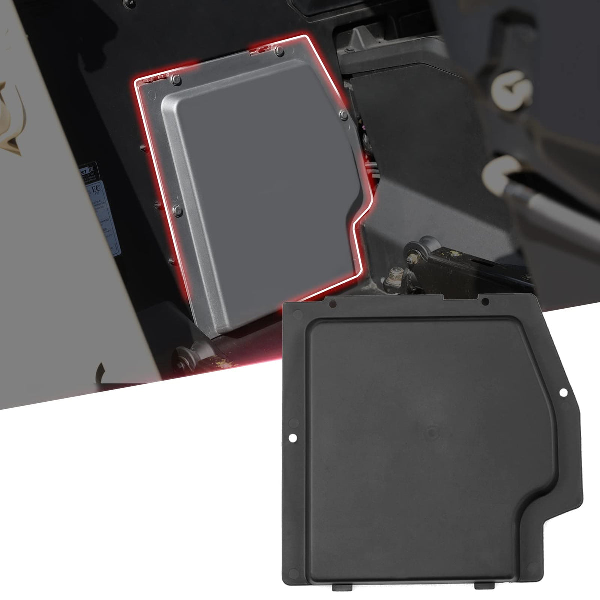 A & UTV PRO Battery Cover Plate Kit for Can am Maverick X3 MAX 2017-2024 All Models Accessories, Black, 1PCS