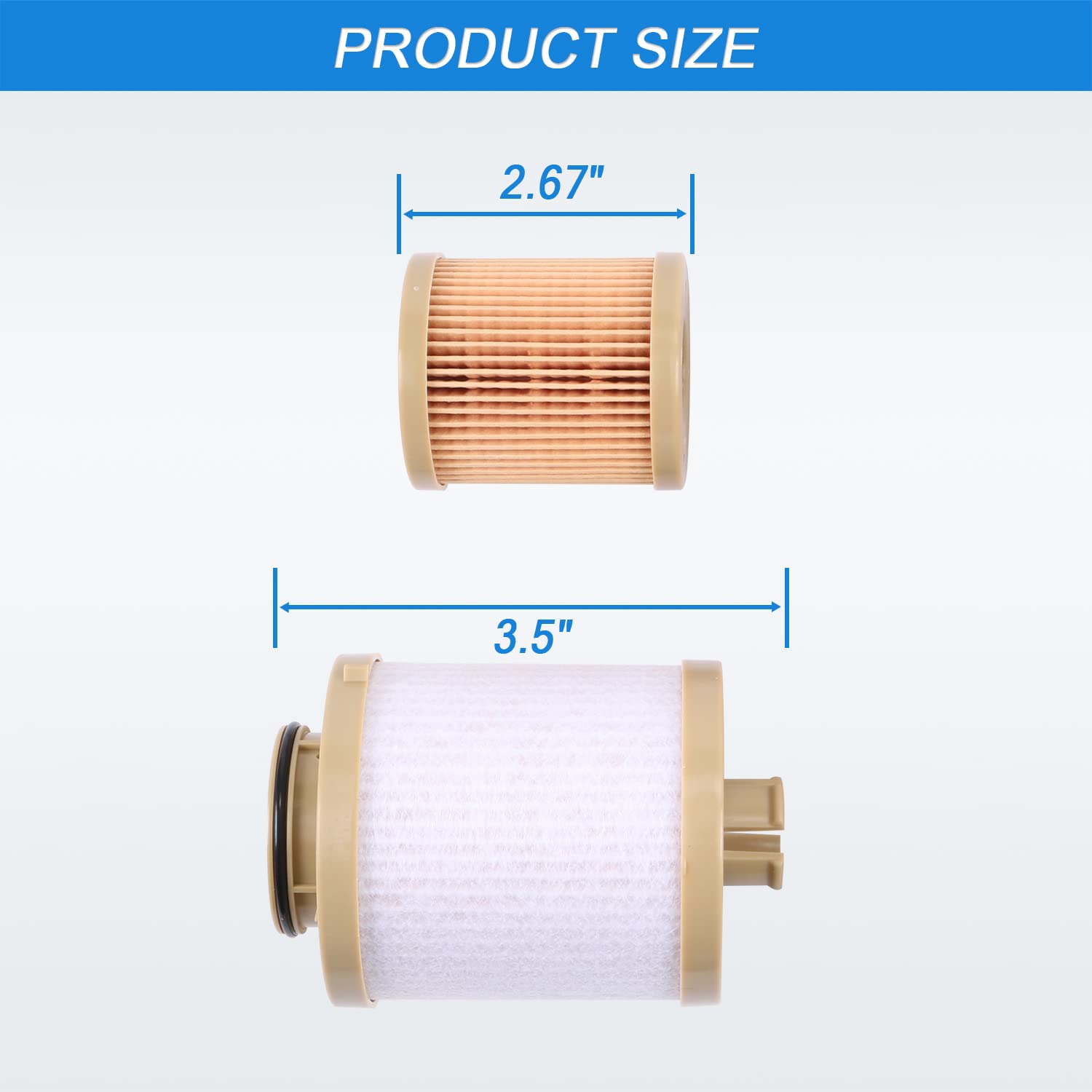 Carmocar Replacement For Ford 6.0L 2003-2007 Diesel Fuel Filter 3 Pack Includes Lower Lifter Pump Filter And Upper Fuel Bowl Fil
