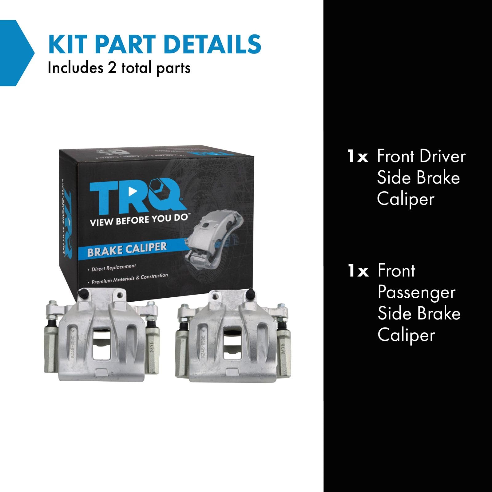 Trq Front Brake Caliper Set Compatible With 2012-2021 Chrysler 300 2017-2021 Dodge Challenger Charger