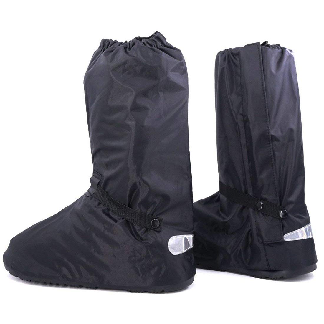 Hilitchi Black Men Waterproof Rainstorm Rainy Day Rain Suit Raingear Motorcycle Outdoor Protective Gear Rain Boot Shoe Cover Zipper Us 10 11 Euro 44 45 Black