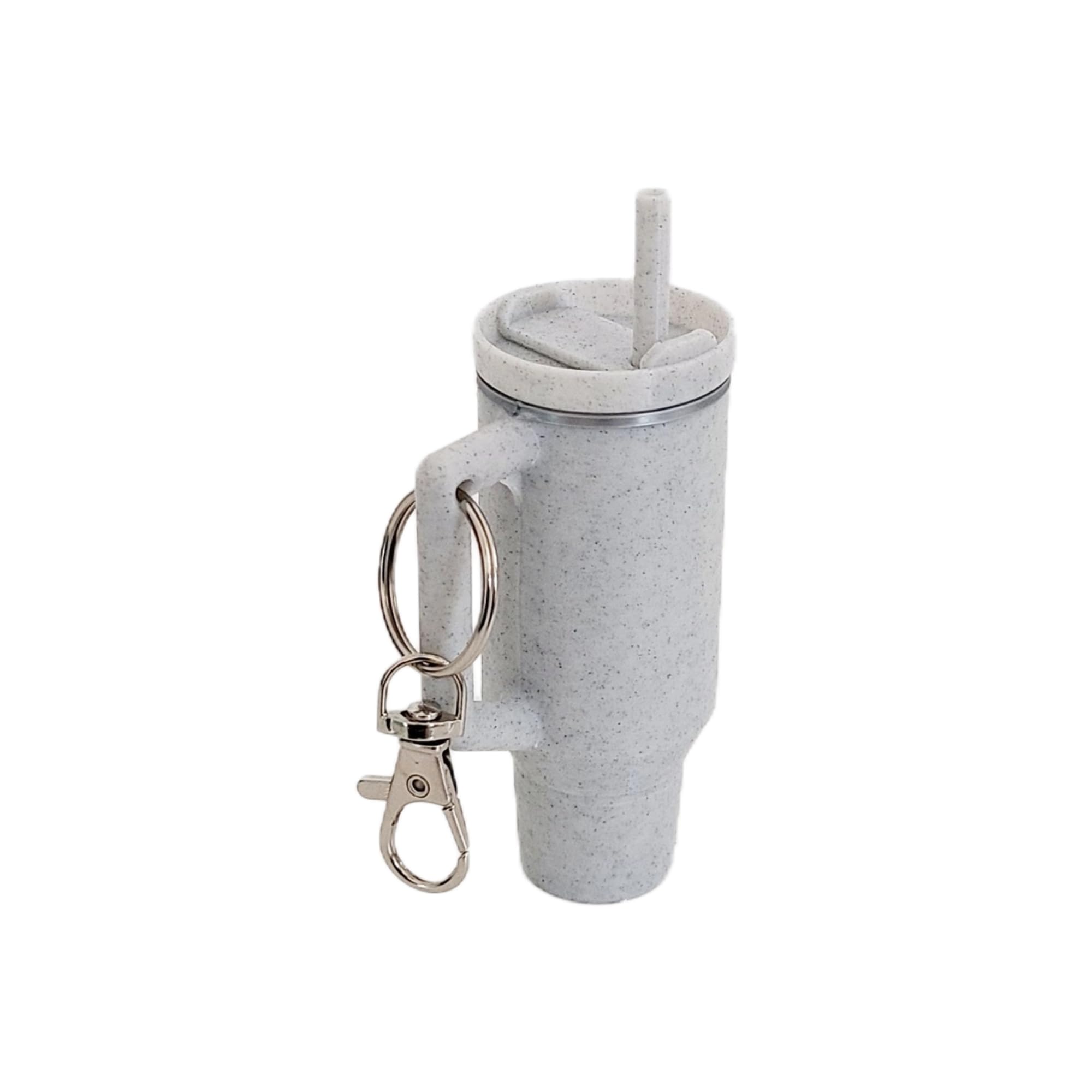 Miniature Stanley Tumbler Cup Replica Keychain - 3D Printed Desk Accessory (Marble)