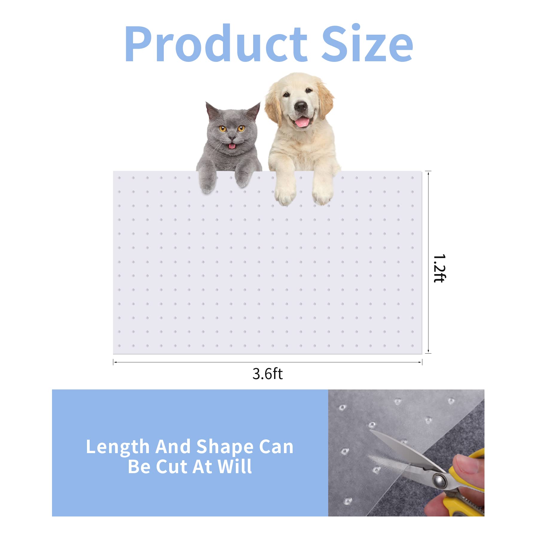 3.6Ft Cat Carpet Protector, Non-Slip Carpet Protector For Pets,Carpet Scratch Stopper From Scratching Carpet At Doorway