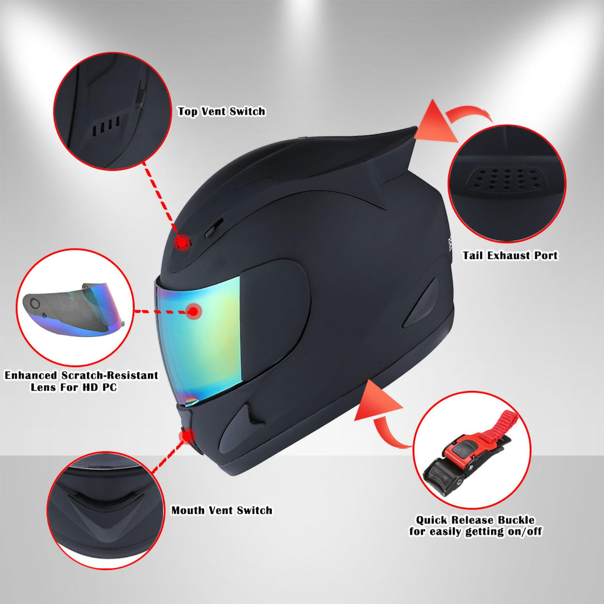 1storm motorcycle bike full face helmet mechanic matt black gray 1Storm Motorcycle Bike Full Face Helmet Mechanic Matt Black