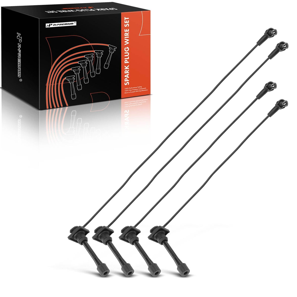 A-Premium Ignition Spark Plug Wires Set of 4 Compatible with Toyota Celica 1994-1997, Corolla & Geo Prizm 1993-1997, 1.6L 1.8L N