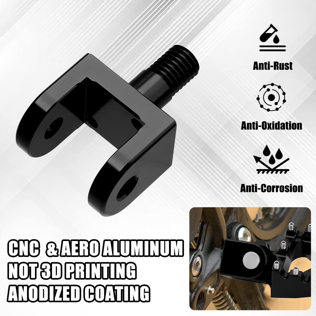 Urlwall 2Pcs Foot Pegs Holder For Sur Ron Light Bee X And S Segway X160 X260 Honda Crf150F 03-19 Crf230F 03-19,Cnc Aluminum Anti-Rust Durable Foot Peg Clamps,Widen And Thicken Foot Peg Bracket