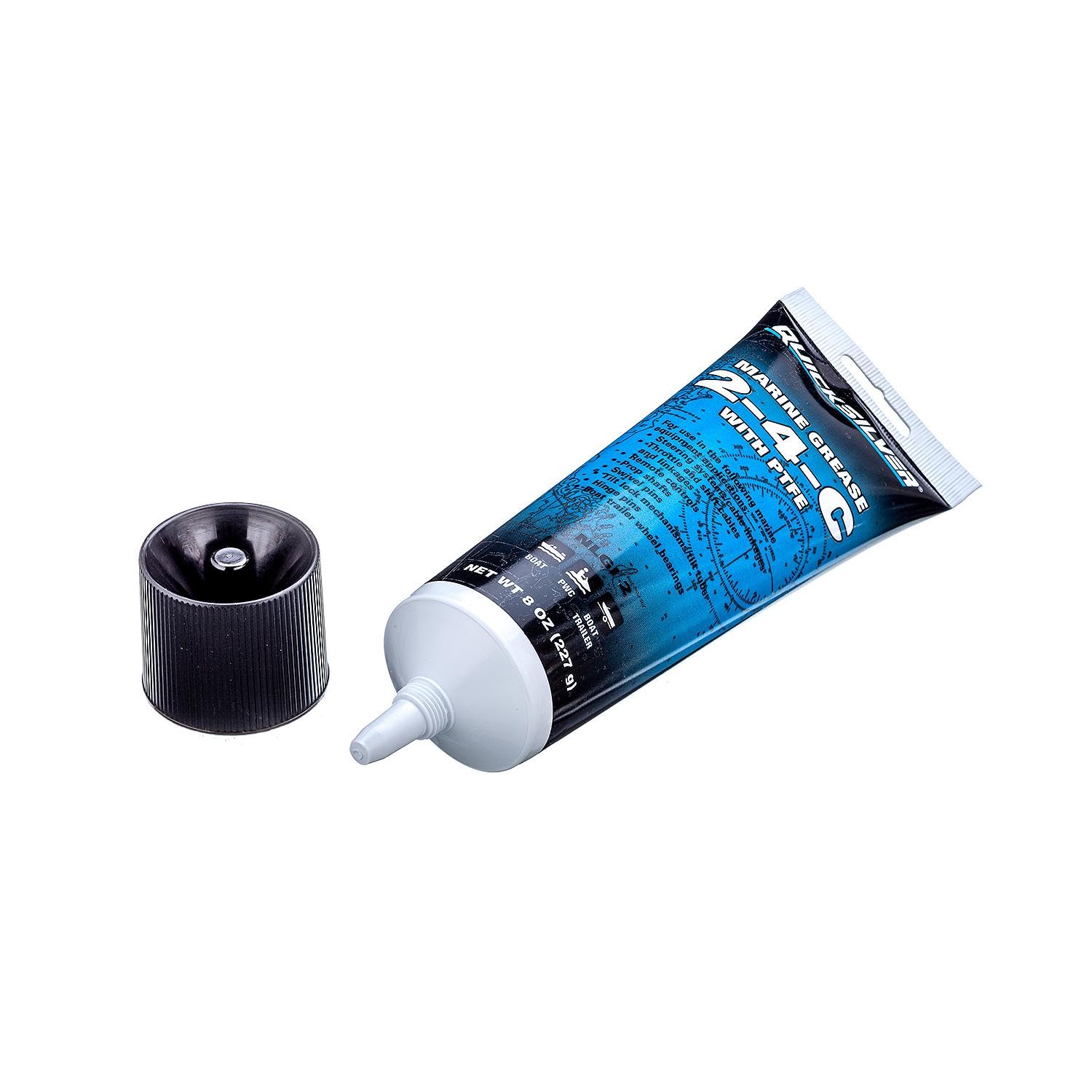 Quicksilver 802859Q1 2-4-C Marine Grease With Teflon, Multi-Purpose Marine Lubricant - 8 Oz. Tube