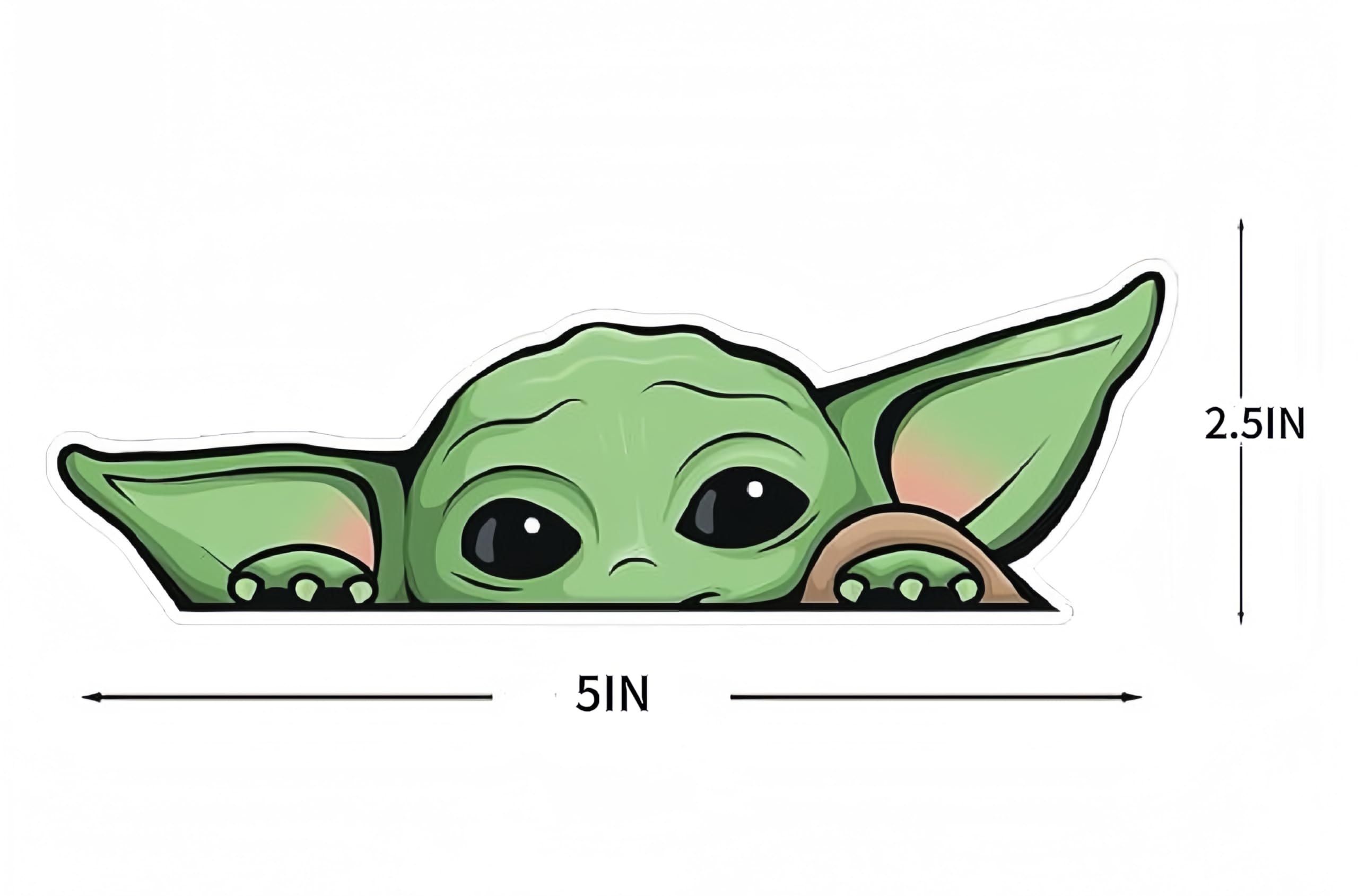 2 Pack - Peeking Baby Yoda Vinyl Decal Sticker For Cars | Trucks | Vans | Suvs | Walls | Windows | Laptops | Notebooks | Cups |