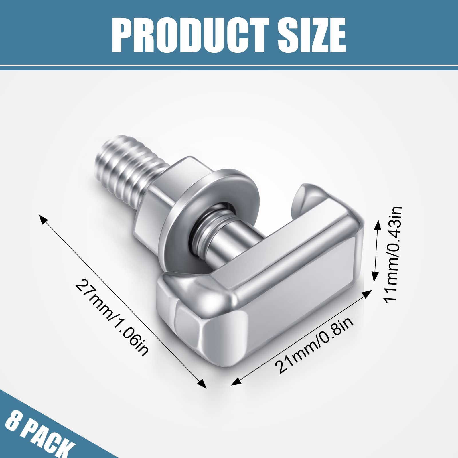 Tallew 8 Pcs Battery Terminal Bolt Kit Replacement Battery Terminal T Bolt Battery Terminal Nuts Car Battery Cable Extender T Bo