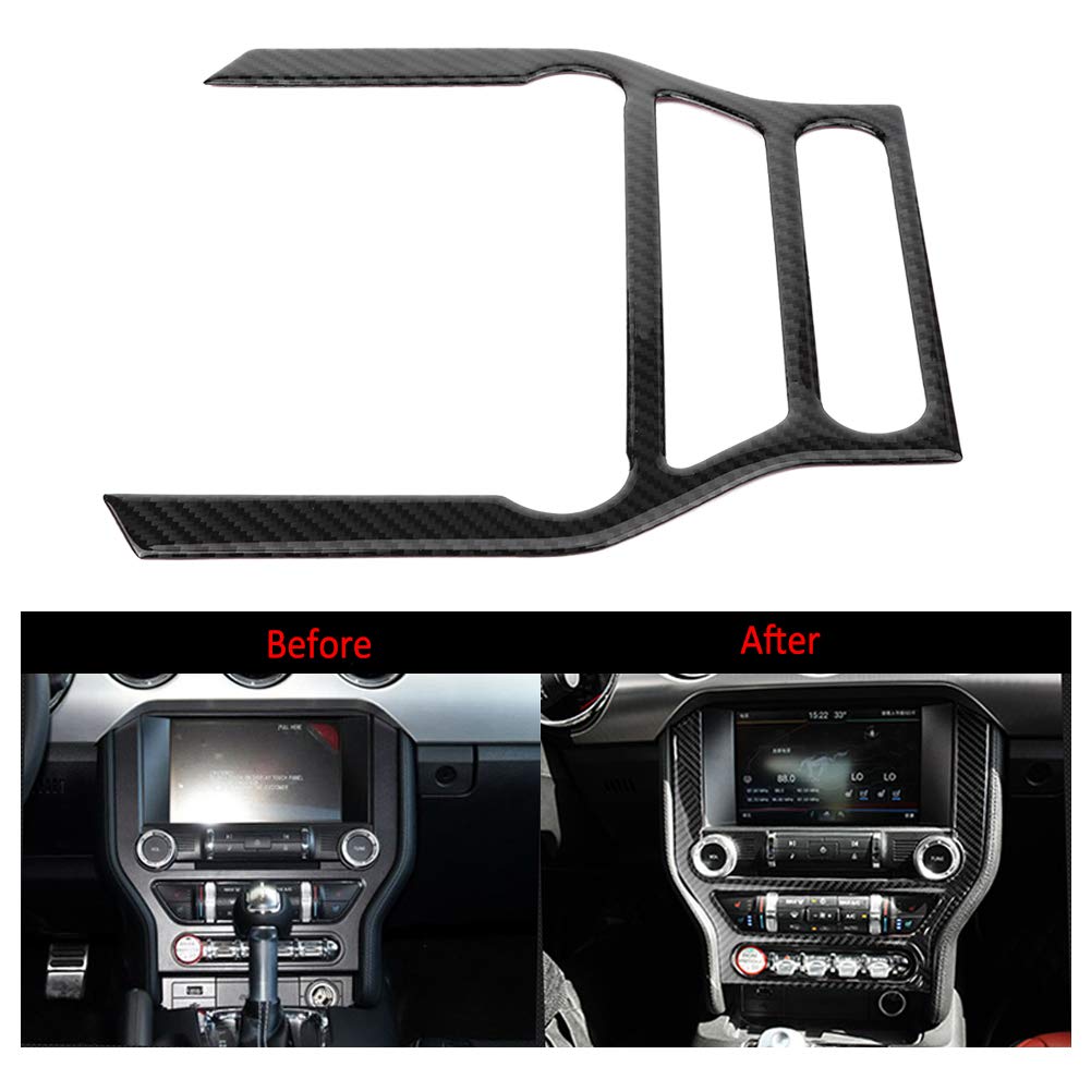 Acouto Carbon Fiber Center Console Panel Trim For 2015-2017 Multimedia Center Console Panel Frame Decorative Trim Sticker Car Styling Sticker Decals