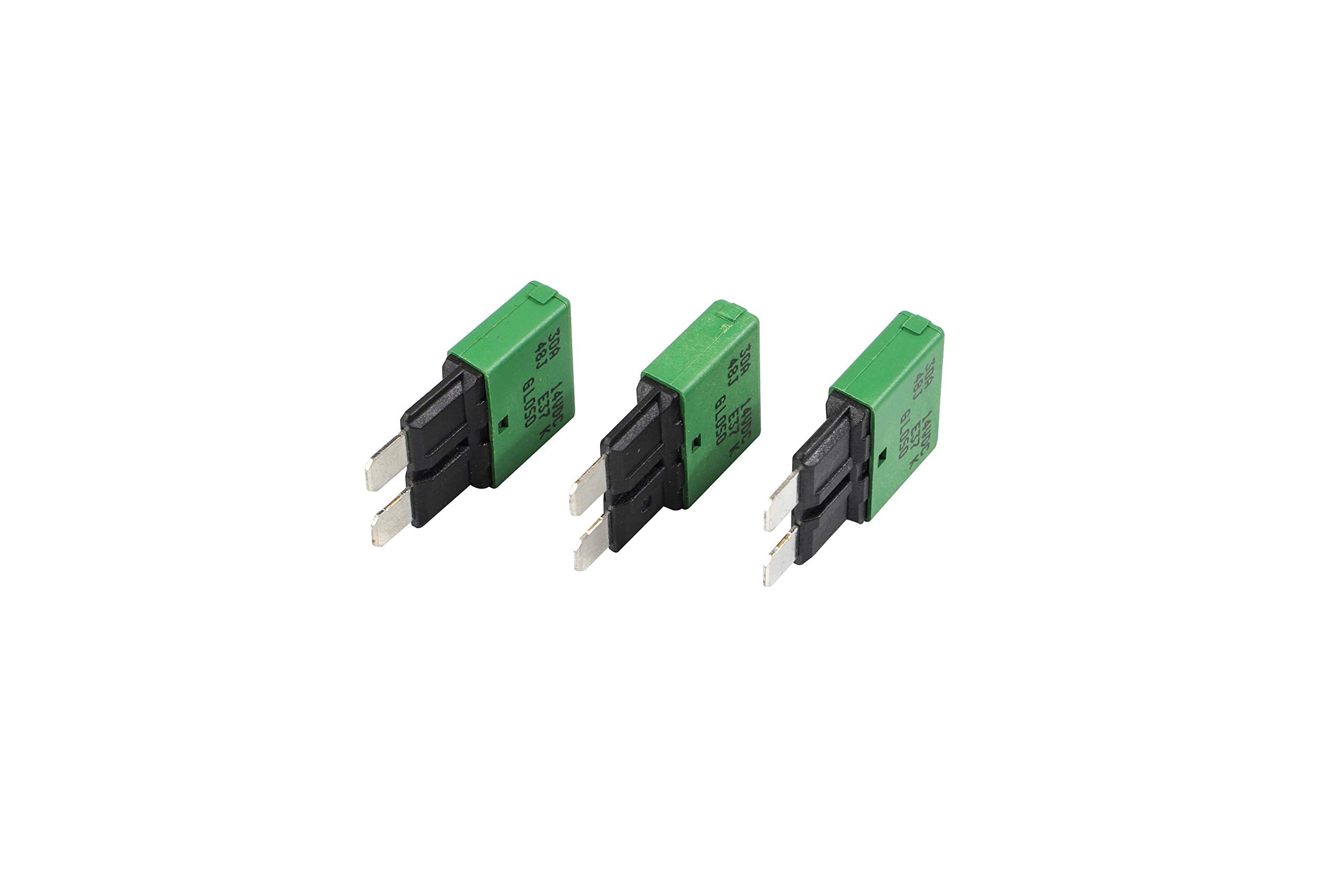 Gloso E37 Auto (T1) Reset Low Profile Atc/Ato Circuit Breakers - (30A - 3 Pack)