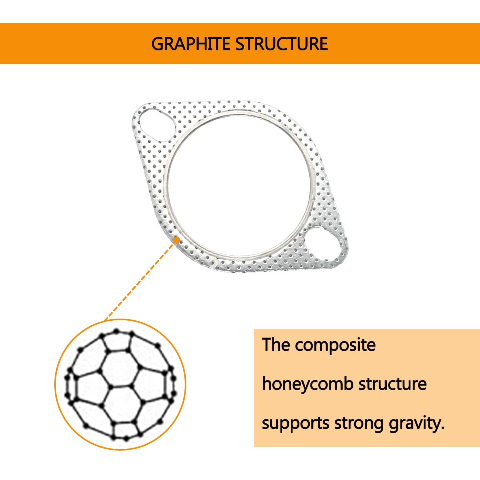 Crynod 2 Pcs Car Exhaust Pipe Gasket, Metal Gasket Replacement, 2.5 Inches Sealing Kit, High Temperature Resistant Vehicle Parts, Universal For Most Cars, Trucks (Silver)