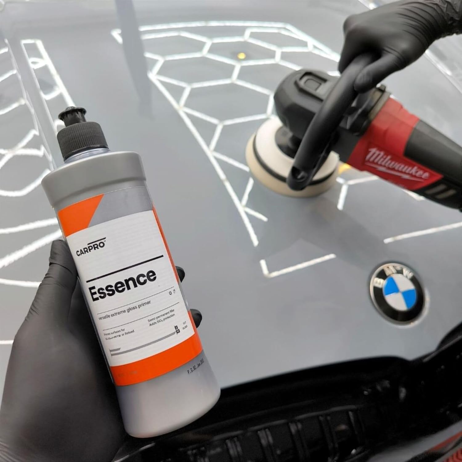 Carpro Essence: Extreme Gloss Primer - Sio2 Protection, Nano-Tech Quartz, Remove Swirls & Build Clear Coat Thicker, Primes Surface For Cquartz Or Reload, High Gloss Durable Resins - 500Ml (17Oz)