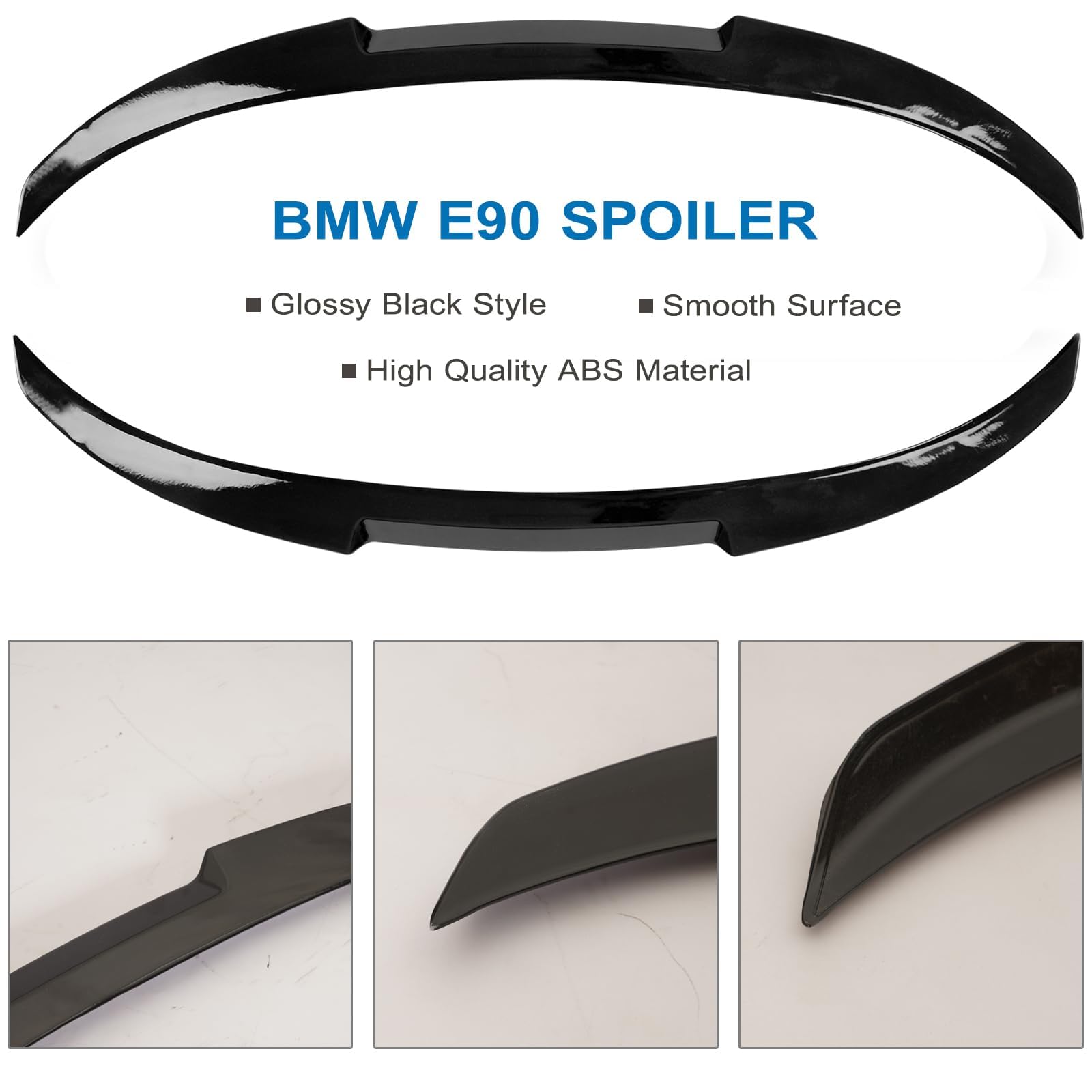 AAriguthel Rear Spoiler Wing Compatible with 2006-2011 BMW E90 3 Series Sedan & 2008-2012 E90 M3 Sedan - M4 Style Trunk Lip for