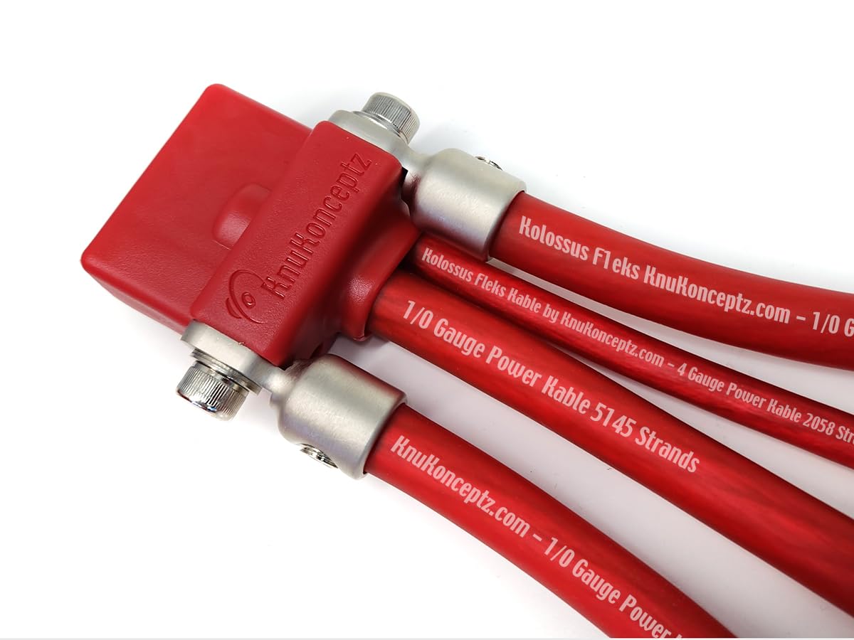 KnuKonceptz Ultimate Battery Terminal v2 Pair - Positive & Negative with Vertical Top Post Adapters, Perfect for Reliable Connections