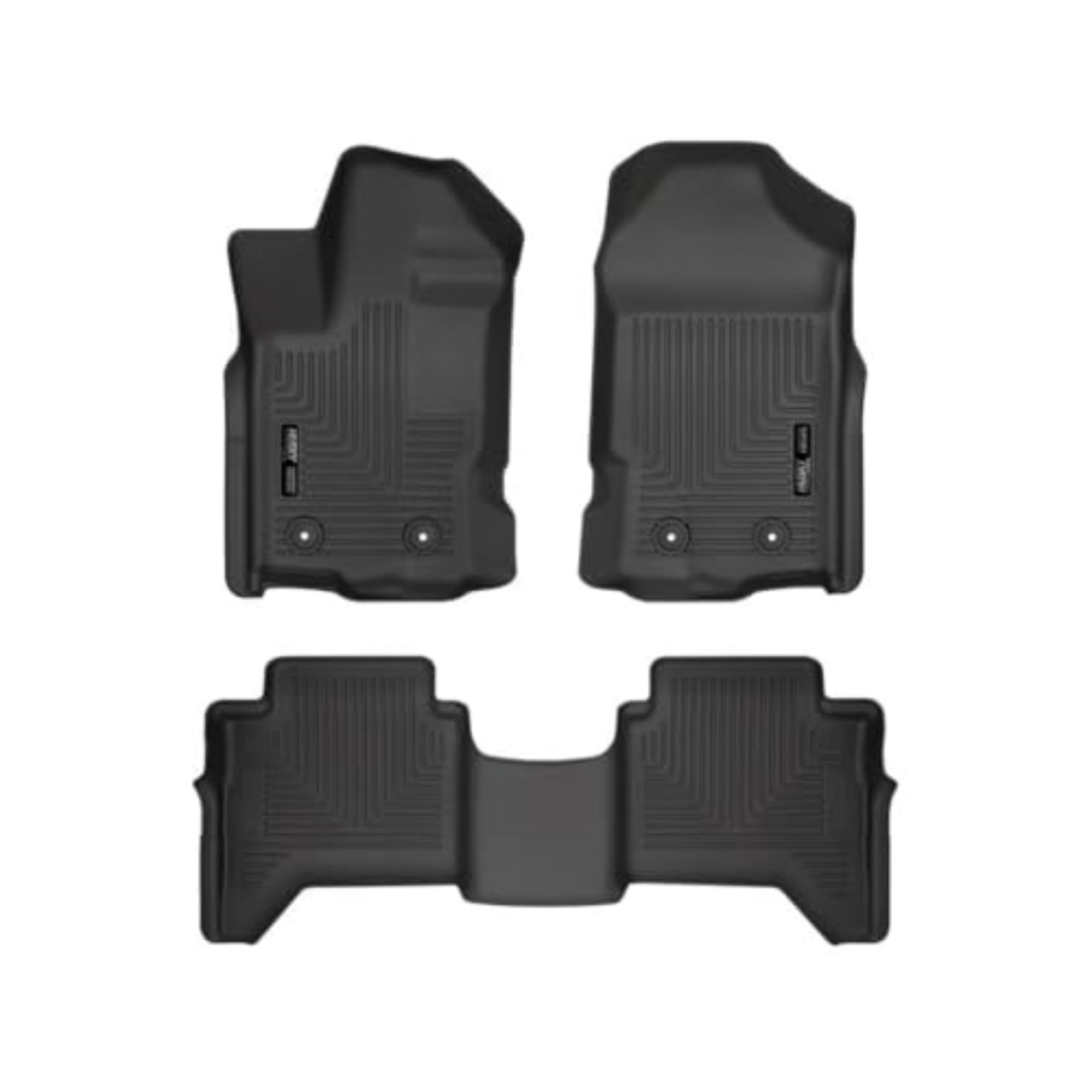 Husky Liners Weatherbeater Floor Mats | Fits 2019 - 2023 Ford Ranger Supercrew | Front & 2Nd Row, 3-Pc Black - 94101