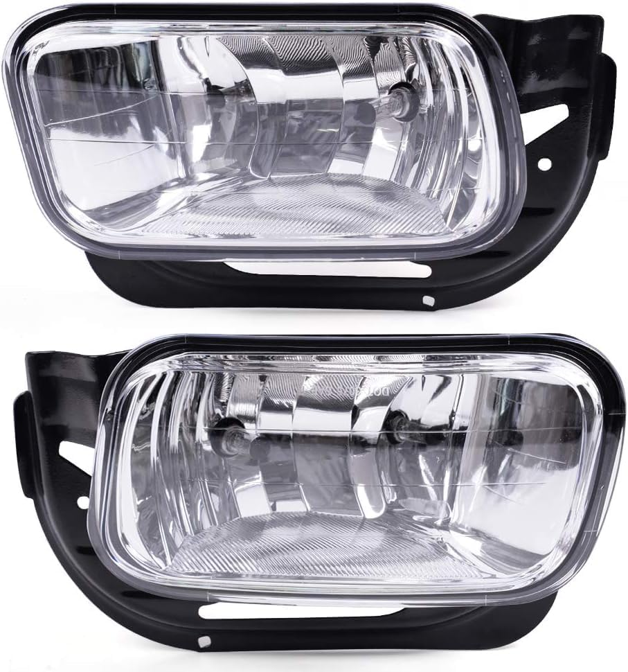 PIT66 Front Bumper Fog Lights w/Bulbs Assembly Compatible with Dodge Ram 2500/3500 2009-2017 Fit Ram 1500 2009-2012 Fog Lamps Cl
