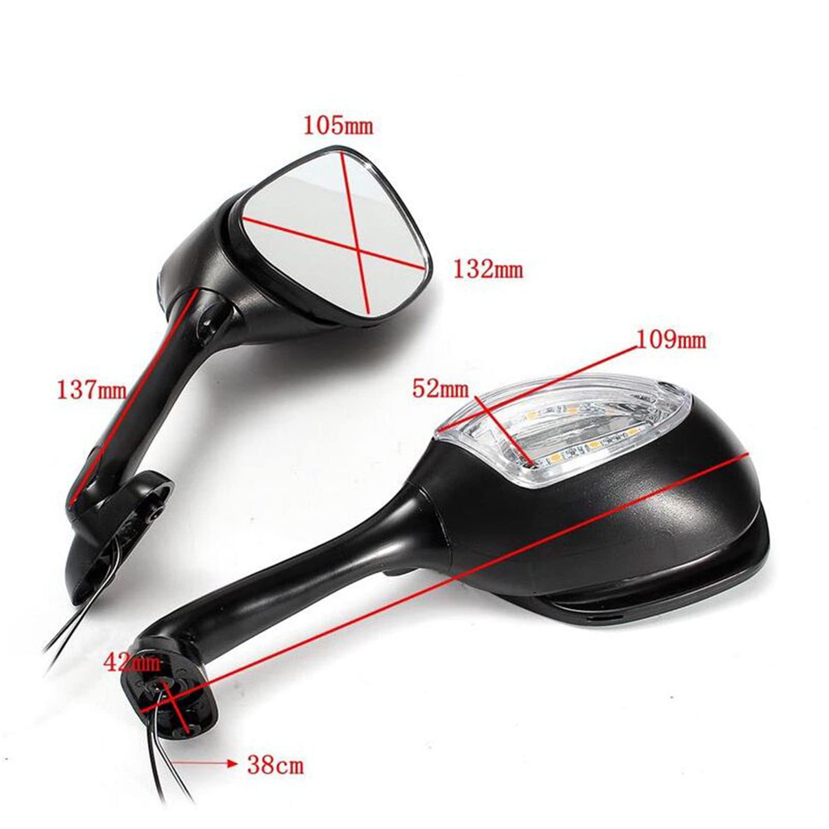 Labwork Black Mirrors Smoke Turn Signals Replacement For Suzuki Gsxr600 Gsxr750 2006-2015, Gsxr1000 2005-2015