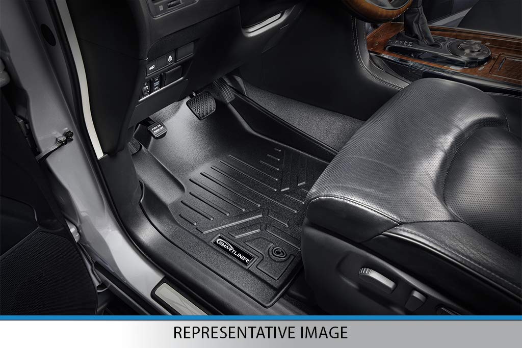 MAXLINER Floor Mats 1st Row Liner Set Black Compatible with 2014-2021 Ford Transit Connect with Vinyl Flooring and Floor Posts O